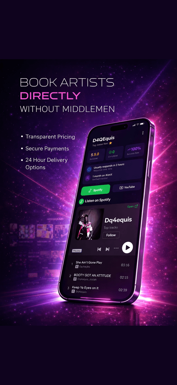iKonX booking screen showing service selection